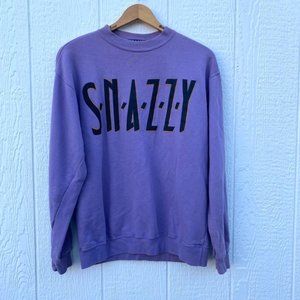 Snazzy Vintage Graphic Pullover Sweatshirt Lavender/Purple Size Medium/Small
